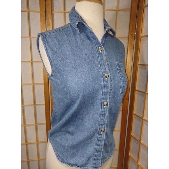 Vtg Chic Med Sweet Chic Denim Top - Picture 10 of 11